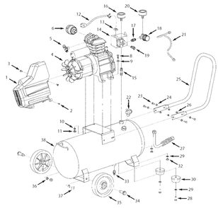 Air-Compressor Parts Diagram and Parts List for HL4232  Campbell Hausfeld Compressor